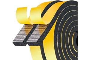 YANKUIRUI Nastro Autoadesivo in Schiuma, 25mm(Larghezza) x 10mm(Spessore), Guarnizione in Gomma per Porte e Finestre, Anti Freddo, Rumore e Collisione, Lunghezza Totale 4M, Nero