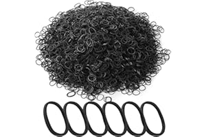 ELLOLIFE 【500 Piezas】Gomas de Pelo Elásticos Cintas Bandas de Trenzado, SlickMart Cinta Elástica de Pelo Coletero para Pelo Grueso Pesado y Rizado Ponytail Titular Para Mujeres Niñas Accesorios（Negro）