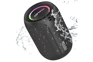 ZEALOT Altoparlante Bluetooth con luce,Bluetooth 5.2,Batteria 3600mAh,Impermeabile IPX5,1500 minuti di tempo di riproduzione con AUX/TF/USB per casa e viaggi (15W nero)