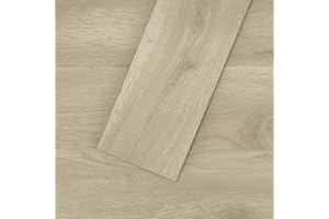 Mysflosy Lame PVC Auto-Adhesif - 91,4 cm x 15,2 cm Revêtement de Sol en Vinyle Résistant à l'eau - Aspect Bois Chêne Naturel -16 Lames / 2,23 m²