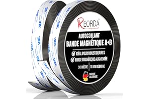 Reorda® Bande Magnétique pour Moustiquaires A+B | Bande Magnétique DIY pour Une Attraction Mutuelle Optimale