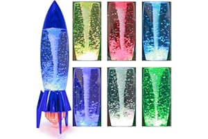 YAKii 11" Rocket Tornado Lamp LED Color Changing,Tornado Maker Science Battery/USB Cable Operated,Christmas Day Decoration Blue