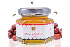 ROYAL BEE Miel de jujubier Sidr du Yémen -125 g + 1 Cuillère en bois Naturel Biodégradable | 100% naturel brut pur non filtré - Qualité Premium - Sans Conservateur artisanal