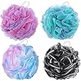 BTYMS 4 Packs Loofah Bath Sponge XL 75g/pcs Bath Puffs Body Wash Sponge for Shower Exfoliate
