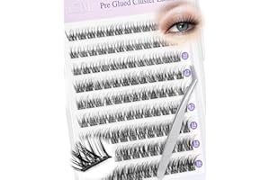 ‎LZM LZM Selbstklebende Wimpern Einzeln Natürlich - C Curl 10-16mm Cluster Lashes Einfach Und Schnell Zu Tragen Keine Belastung Einzelne Wimpern Extensions Set mit Pinzette Press On Lashes (ZH16)
