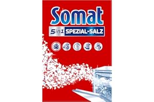 ‎SOMAT SOMAT Spezial-Salz (1,2 kg), Spülmaschinensalz für eine stärkere Geschirrspülleistung, Wasserenthärter für die Spülmaschine wirkt gegen Kalk für glänzende Ergebnisse und eine längere Lebensdauer