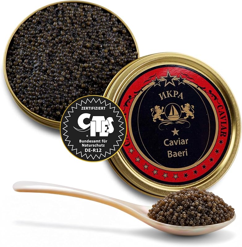SEPEHR DAD CAVIAR Kaviar vom sibirischen Stör Classic 30 g I kleines Korn 2,9 mm I Siberian Caviar aus nachhaltiger Aquakultur I kräftig-würzig I Stör Kaviar aus Acipenser Baeri Störrogen