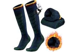 INEEPOR 2 Paia Calze Sci in Lana Alpaca Per Uomo e Donna, Calzini Invernali Caldi a Compressione fino al Ginocchio per Sci, Snowboard e Sport Invernali, Escursionismo e Passeggiate, Taglia 35-51