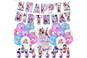 YCWSSB 42pcs Set Decorazioni Compleanno, Kit Festa con Palloncini, Striscione Buon Compleanno, Topper per Torta e Cupcake, Addobbi per Feste Bambini e Adulti