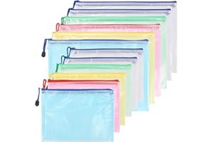 Kasimir Bolsa Archivo Cremallera A4A5,Bolsas con Cremallera,carpeta fundas plastico,Bolsa de Documentos de zip 5 colores con cremallera,malla bolsa de archivo impermeable para oficina,permite cuelgue