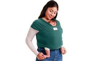 Sleepy Wrap Fascia Porta Bebé Neonato Facile da Indossare – Marsupio Bambino a Fascia Neonati – Trasporto a Mani Libere – Porta Bebé Cotone per Neonati Fino a 16 kg (Dark Green)