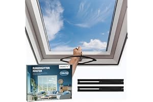 YANGTE Moustiquaire Fenetre 2 Pièces 130 x150 cm Moustiquaire pour Fenêtre de Toit Fenêtre à Soufflet Sans Percage Découpable et Lavable