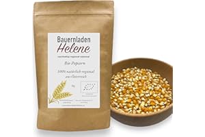 ‎BAUERNLADENHELENE NACHHALTIG-REGIONAL-SAISONAL Bio Popcorn Mais - Natürlich knuspriger Genuss aus kontrolliert biologischem Anbau (1000g)