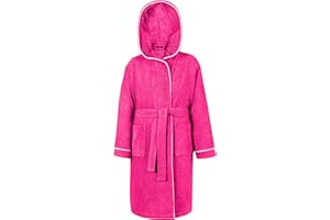 LAYNENBURG Premium Peignoir enfants & adolescents avec capuche - Fille et Garçon - 100% coton - OEKO TEX Standard 100 - Tissu éponge moelleuse - Taille 110 à 176