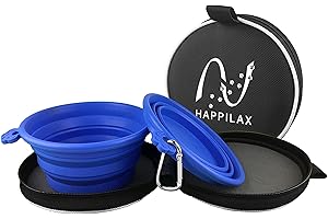 Happilax Travel Bowl Set - 2X Faltbarer Hundenapf - Futter- und Wassernapf für Hunde auf Reisen