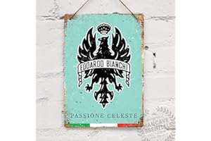 SIGNCHAT Bianchi Celeste Fahrrad-Blechschild Vintage Metalldekor Metallschild Wand Metall Blechschild 20,3 x 30,5 cm