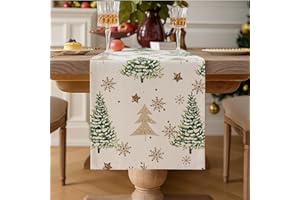 Vorysum Camino de Mesa Navidad 33 x 183 cm árbol de Navidad Verde Decorar de Mesa Cocina de Invierno Otoño Camino de Mesa Camino de Mesa Navidad Camino de Mesa Navidad