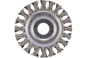 RHODIUS ERBZ | 1 Stück Ø 125 mm Scheibenbürste Edelstahl | gezopfter Draht 0,5 mm, Drahtbürste Winkelschleifer, Reinigungsbürste, Rundbürste