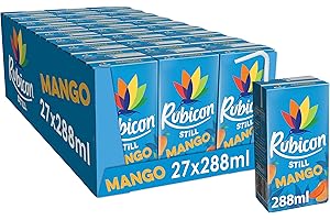 Rubicon Still Mango 27 Pack Juice Drink, Made with Handpicked Fruits for a Temptingly Intense Taste "Made of Different Stuff", Lunchbox Size Cartons - 27 x 288ml Cartons