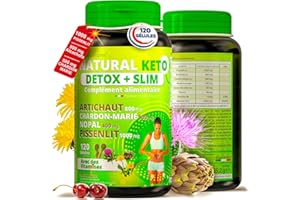 BODYBLOOMS Detox foie puissant et rapide a basé sur Chardon Marie, Artichaut, Nopal (Coupe Faim) et Queue de Cerise.120 Gélules Detox minceur puissant et rapide NATURAL KETO®. Coupe faim puissant et efficace
