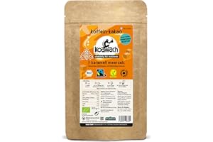 ‎KOAWACH koawach Karamell + Meersalz Kakaopulver Trinkschokolade – Koffein Kakao Guarana Vegan heiße Schokolade Getränk weniger Zucker Backkakao Bio Fairtrade 500g