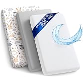 Fitted Sheets Stroller Elastic Band Set of 3 Mattress Protector | Waterproof with Elastic Band 50 x 83 cm 2 x Baby Sheet for