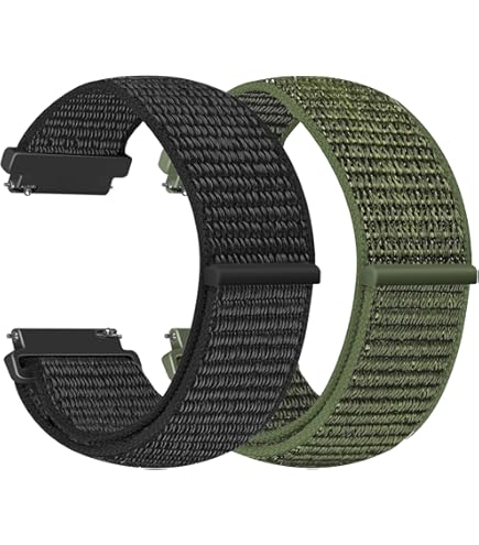 SumRioo 20mm Armband Für Garmin Vivoactive 6/5/3/3 Music/Venu Sq 2/Approach S50/S44, Nylon Geflochtenes Uhrenarmband Für Garmin Forerunner 570 42mm/55/165/165 Music/245/245 Music/645, Grün