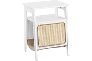 Yaheetech Cat House Side Table, 3-Tier Bedside Table with Magazine Rack, Cat Bed & Scratching Board, End Table for Living Room Bedroom, Modern Style