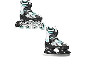 Raven Pulse – Pattini a rotelle per bambini, ragazze, ragazzi, adulti, bambini – Pattini a rotelle – 2 in 1 con opzione pattini da ghiaccio – Regolabili
