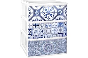 COM-FORT HOUSE Cajonera Apilable Plastico - Modelo Iris (3, Alhambra)