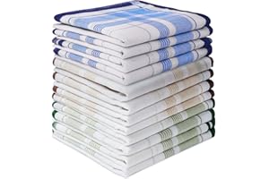 Aomig Fazzoletti Uomo, 12 Pezzi Fazzoletti Stoffa Fazzoletto da Taschino 40cm*40cm, Grandi Fazzoletti in Cotone per Uomini, Regalo Elegante
