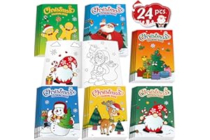 D-FantiX Confezione da 24 libri da colorare natalizi per bambini, bomboniere per feste di Natale per bambini, attività natalizie, regali per ragazzi e ragazze, regali di Natale, premi, calze,