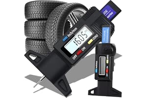Retoo 0–25,4 mm digital däckprofil djupmätare med LCD-skärm och lämplig för 0–40 grader Celsius drift, bildäck djupmätare, sk