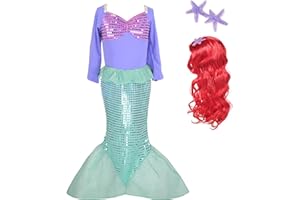 Lito Angels Vestito Costume da Principessa Sirena per Bambina, Viola