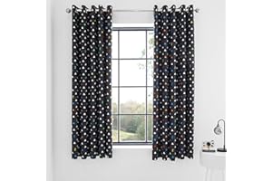 Catherine Lansfield Kids Sleep Black Out 66x72 Inch Eyelet Curtain Pair Multi