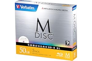 MITSUBISHI Verbatim, CD M Disc, 1000 anni, blu ray, BD R DL, 50 GB, Dual Layer 6 x velocità, confezione da 5, superficie stampabile
