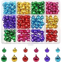 200 Pièces Petites Clochettes Or Et Blanc - Grelots Métalliques 15x10mm - Clochettes De Noël Jingle Bells Pour Bijoux, Décorations Et Artisanat