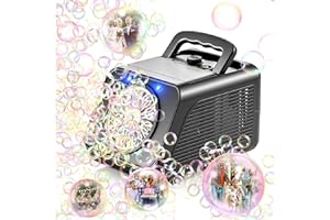 Tecnock Bubble Machine, Automatic Bubble Blower 15000+ Bubble Per Min, Bubble Machine for Kids Toddler, Portable Bubble Maker with 2 Speeds, Outdoor Toys for Parties, Birthday, Wedding