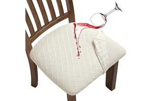 Fuloon Fundas Sillas, Pack de 6 Fundas Sillas Ajustables Impermeable,Fundas para Sillas de Comedor ​​Fácil de Instalar​​ Super Suave Lavables
