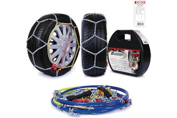 Bottari 18812 "Rapid T2": Cadenas de nieve 9 mm para coches, Talla 030, TÜV Süd y ÖNORM V5117