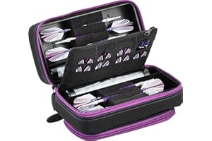 Casemaster Plazma Pro Darttasche für 6 Dartpfeile mit weicher und Stahlspitze, verfügt über eine große Fronttasche für Mobile Geräte, integrierte Aufbewahrungsröhren und Taschen für Flüge, Spitzen,