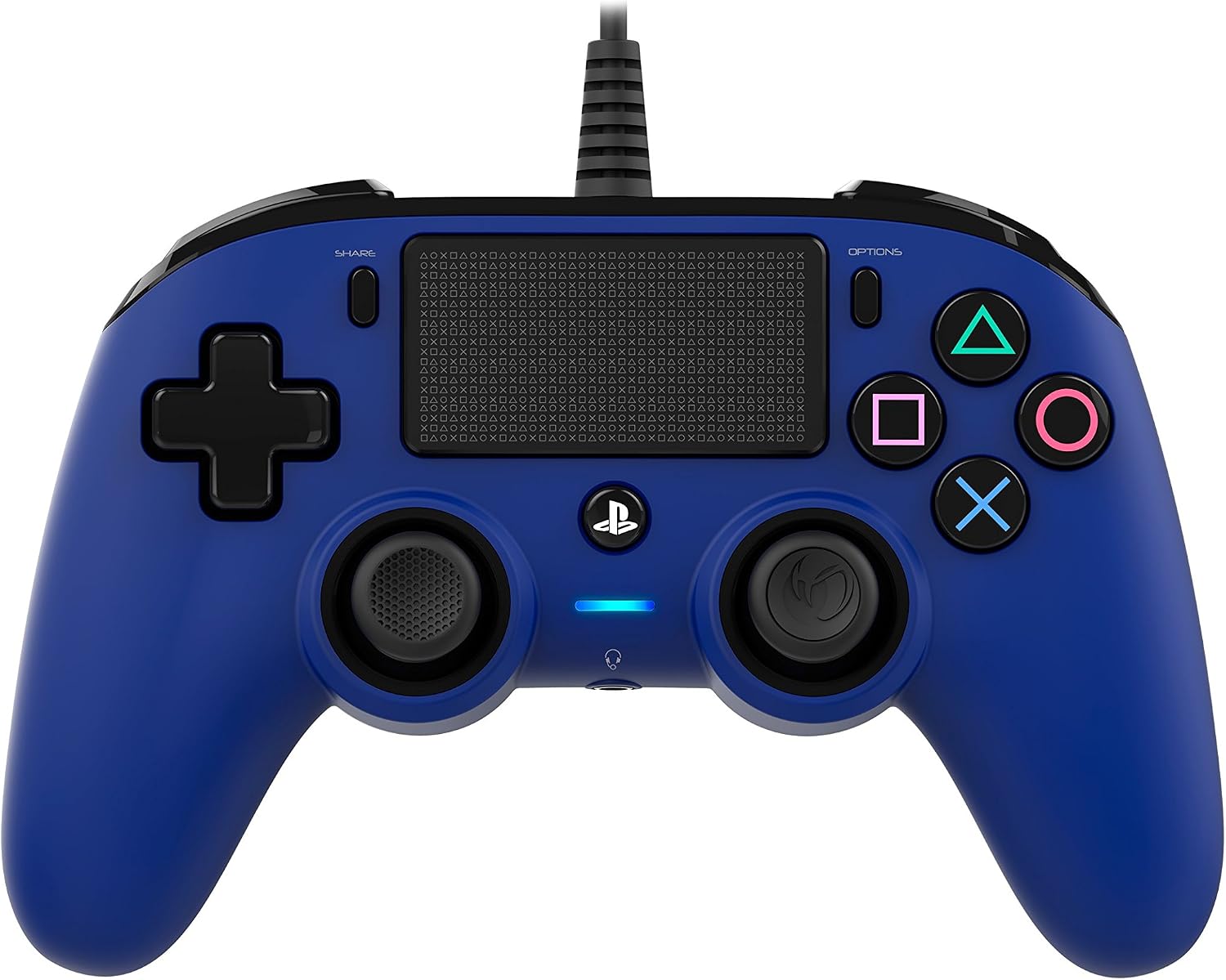 Nacon - Compact Mando con licencia Oficial Sony para PS4 y PC, Gaming Controller con Cable - Azul
