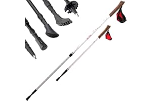 ATTRAC Bastoncini nordic walking »Lady« con sistema telescopico, anti-shock e ammortizzante - Bastoni per camminata nordica con impugnatura in sughero e lunghezza regolabile + PDF workout