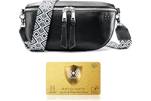 88-FLEX Riñonera Mujer Negra Cuero Bolso Bandolera Bolsa Mujer Moda Bolso Movil