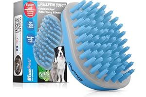 ‎BLUEPET BluePet Soft Bath Brush Rubber Curry for Short Hair Dogs & Cats with Massage Effect I Removes Loose Top Hair, Dust & Dirt I Ideal Bath Curry Comb for Massage Dog Shampoo
