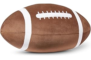 Amazon Basics NFL Fútbol Americano Peluche Almohada, Juguete Cojín Estilo Deportivo para Cama o Sofá, Decoración Habitación Infantil, Marrón