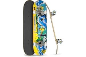 Crandon Skate Principiantes y Profesionales Skateboard Completo | Monopatínes | Patinetes | Madera Arce Canadiense 7 Capas. Disponible Tres Medidas 7,75 | 8 | 8,25 Pulgadas