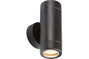 Knightsbridge Outdoor GU10 Up and Down Wall Light in Black