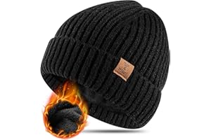 YESWEL Czapka Zimowa Męska, Miękka Czapka Zimowa z Elastycznym Wykończeniem, Ciepła Czapka z Polarem, Unisex Czapka Dziergana