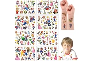 YUYAN Lanseede Temporary Tattoos Stickers for Kids cute cartoon Tattoos Party Favors and Birthday Decorations for Girls Boys(8 Temporary Tattoo Sheets)